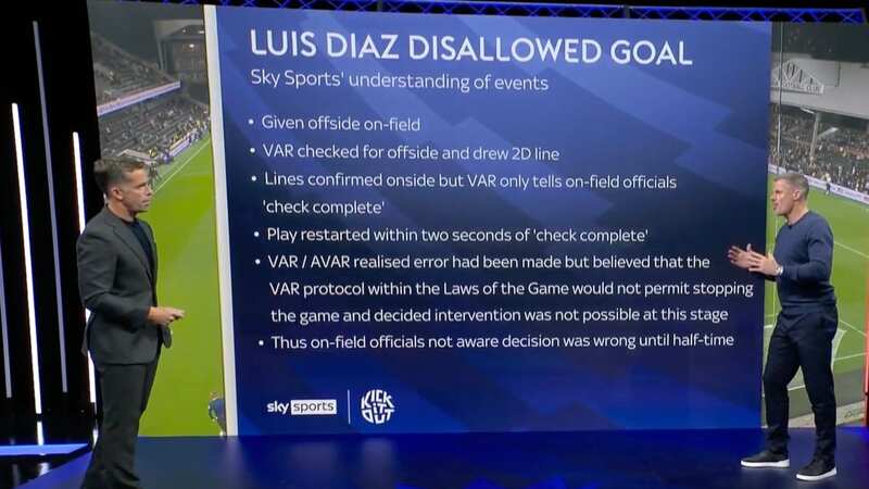 Sky Sports provide new evidence on Diaz disallowed goal as Carragher fumes