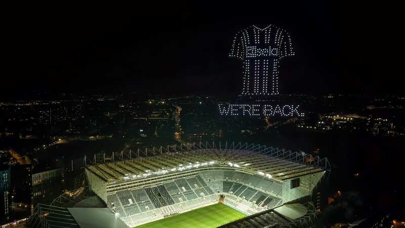 Newcastle show off dazzling drone display ahead of Champions League clash vs PSG