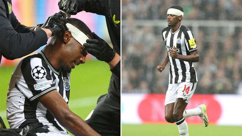 Alexander Isak suffered a nasty blow (Image: Robbie Jay Barratt - AMA/Getty Images)