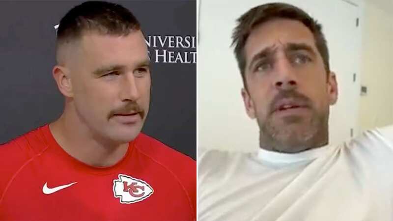 Travis Kelce has responded to comments made by New York Jets quarterback Aaron Rodgers (Image: Kevin Sabitus/Getty Images)