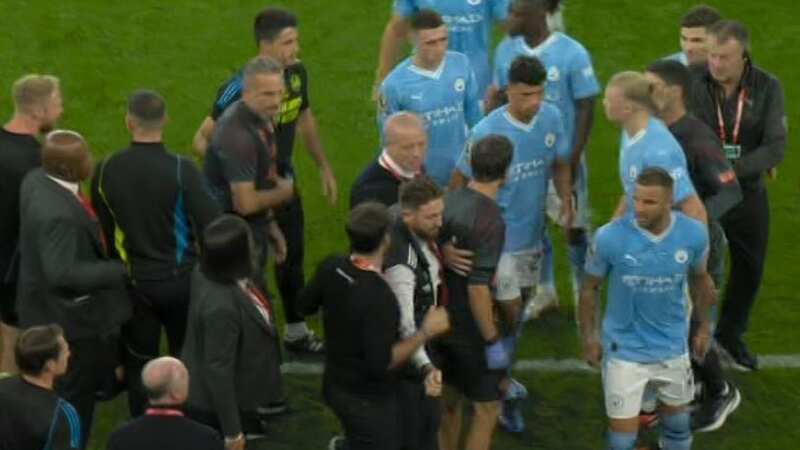Erling Haaland in furious bust-up with Arsenal rivals after Man City defeat