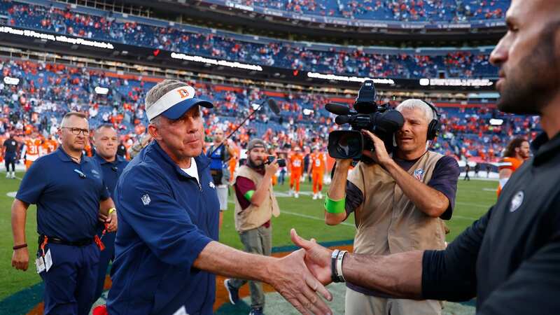 Denver Broncos head coach Sean Payton New York Jets head coach Robert Saleh met on the field after Sunday