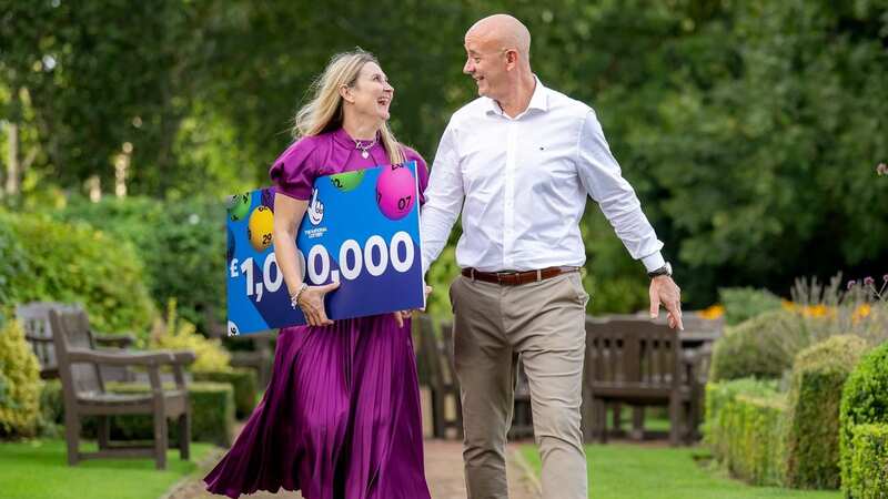 EuroMillions winners Craig Mitchell and Karen Mitchell celebrate winning one million pounds (Image: Anthony Devlin)