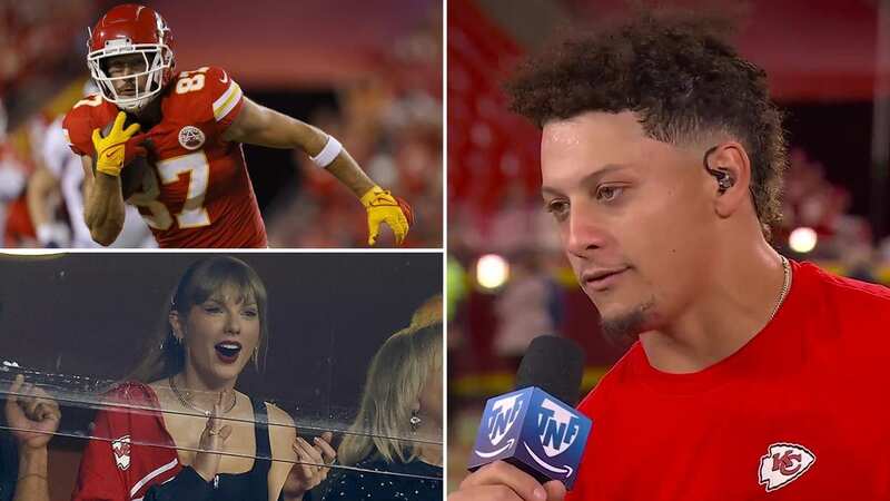 Travis Kelce of the Kansas City Chiefs is rumoured to be dating Taylor Swift (Image: Cooper Neill/Getty Images)