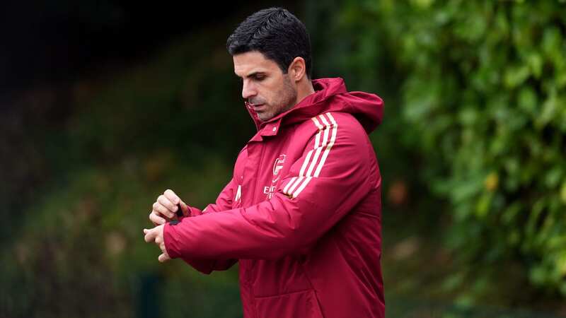 Arsenal manager Mikel Arteta during a training session earlier this month. (Image: PA Wire/PA Images)