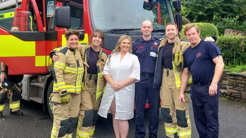 Sarah Jones with the team that saved her big day (Image: SarahJones/WALES NEWS SERVICE)