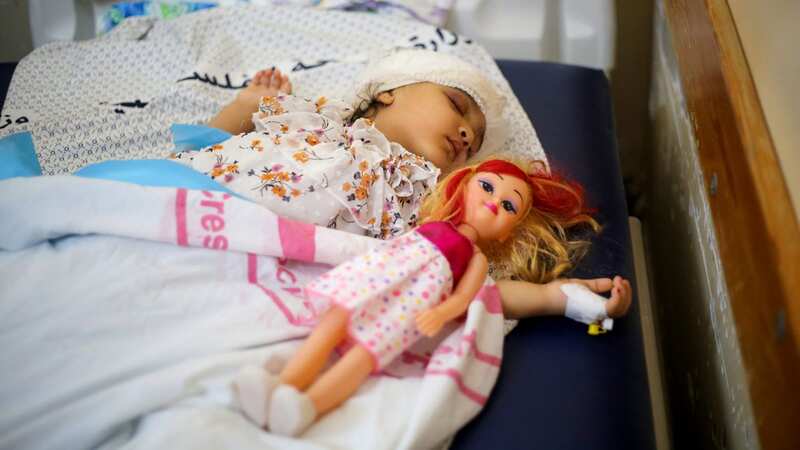 A small child is treated at a hospital in Gaza (Image: Getty Images)