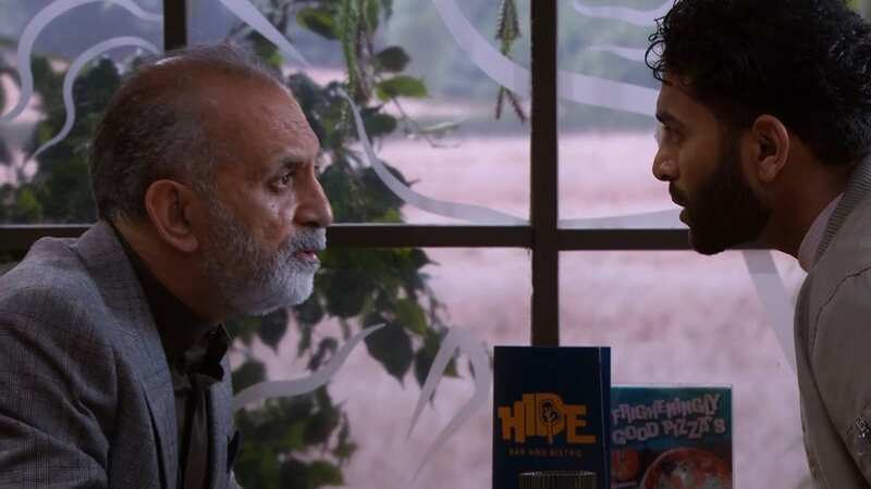 Emmerdale fans were left distracted during a tense scene on the ITV soap last night as they spotted a spelling error in the back of the scene (Image: ITV)