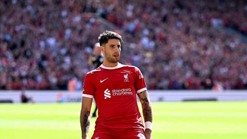 Dominik Szoboszlai celebrates after scoring for Liverpool against Aston Villa (Image: Getty Images)