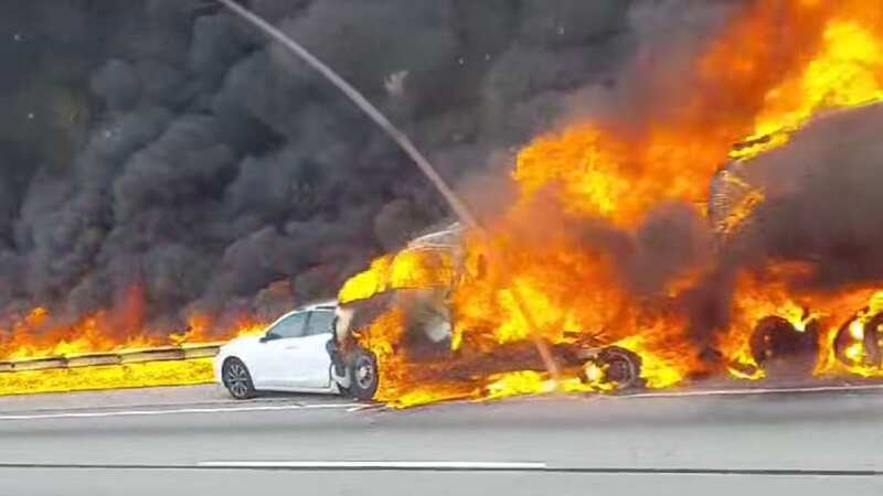A huge fuel fire has led to long delays (Image: Facebook)