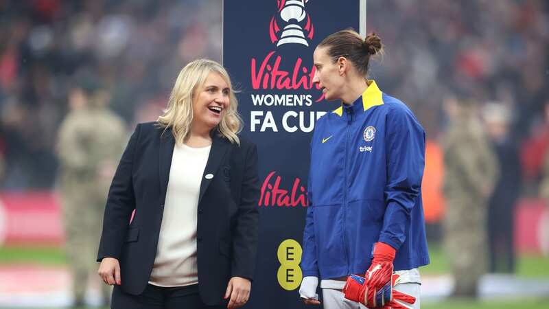 Emma Hayes and Ann-Katrin Berger, one of three senior goalkeepers Chelsea can call upon this season