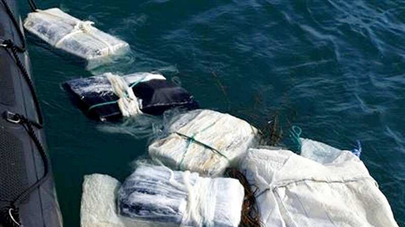 It is believed the narcotics originated from South America while experts suggest the drugs may have been thrown overboard (Image: Dorset & Hampshire Police / SWNS)