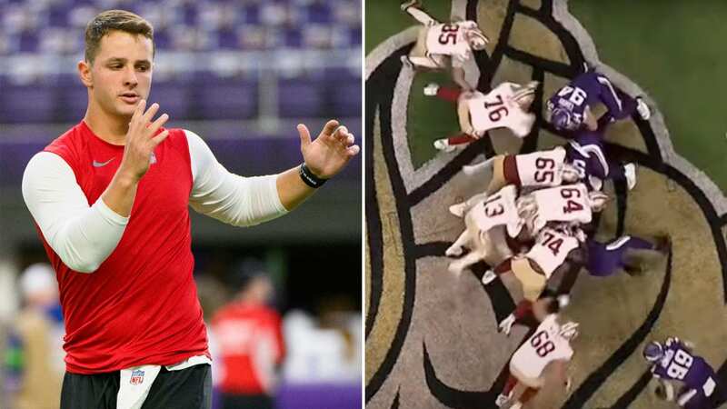 San Francisco 49ers head coach Kyle Shanahan confirmed that quarterback Brock Purdy will enter the concussion protocol (Image: Stephen Maturen/Getty Images)