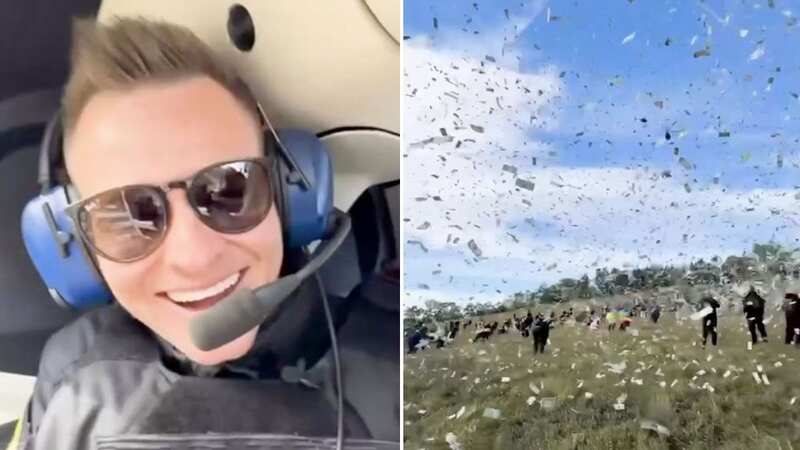 TV star drops £800,000 from helicopter over large crowd in social media stunt