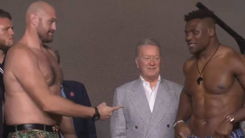 Tyson Fury convinces Francis Ngannou to go topless during hilarious face-off