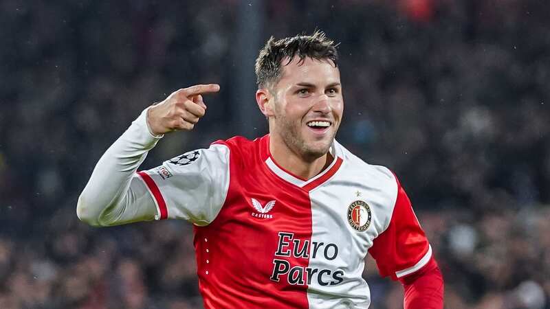 Santiago Gimenez scored his 14th and 15th goals of the season against Lazio (Image: Andre Weening/BSR Agency/Getty Images)