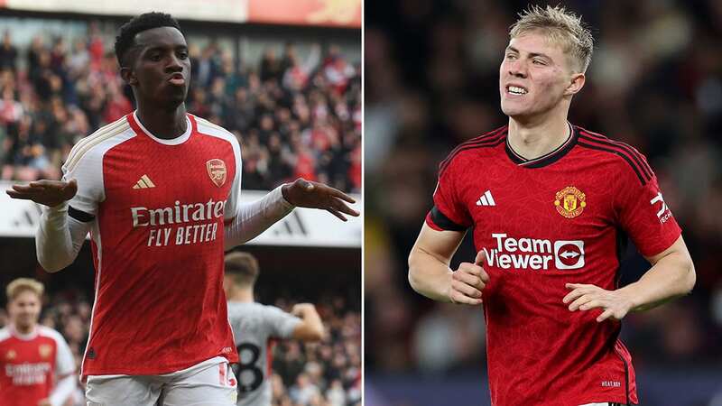 Nketiah labelled "upgrade" on Man Utd star Hojlund after Arsenal hat-trick