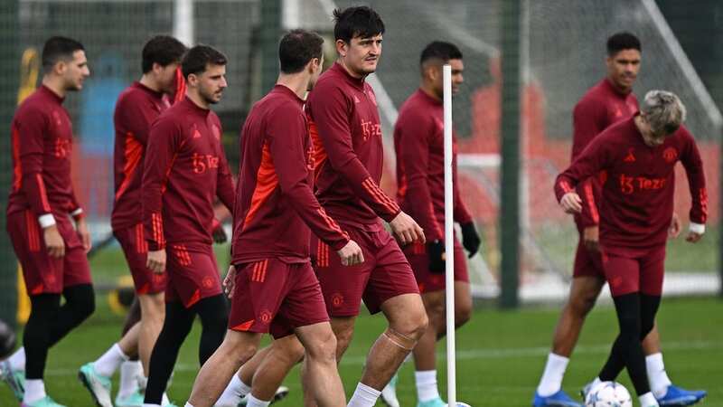 Manchester United players in training this week (Image: AFP via Getty Images)