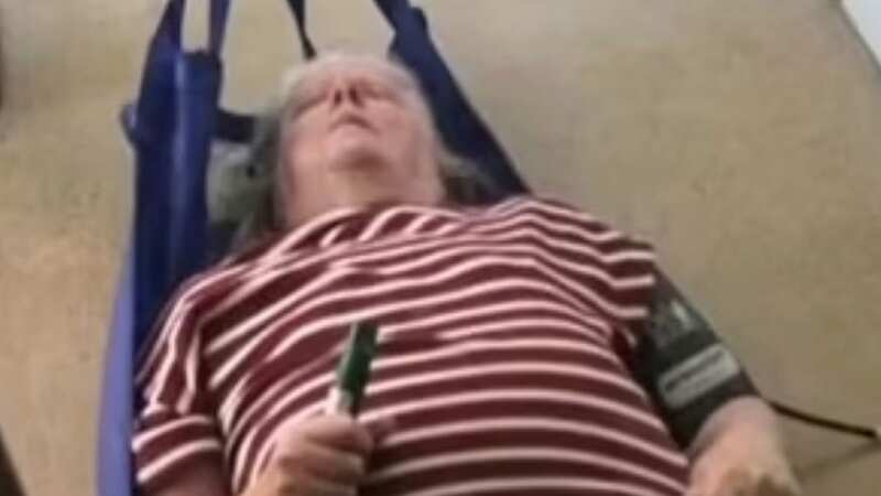 Patricia pictured on a gurney after the attack (Image: Seven News)