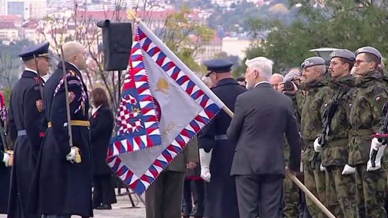 Watch moment Czech president knocks soldier