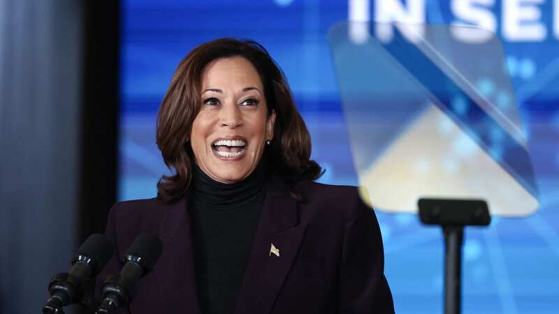 US Vice-President Kamala Harris gave a speech in London ahead of attending the UK