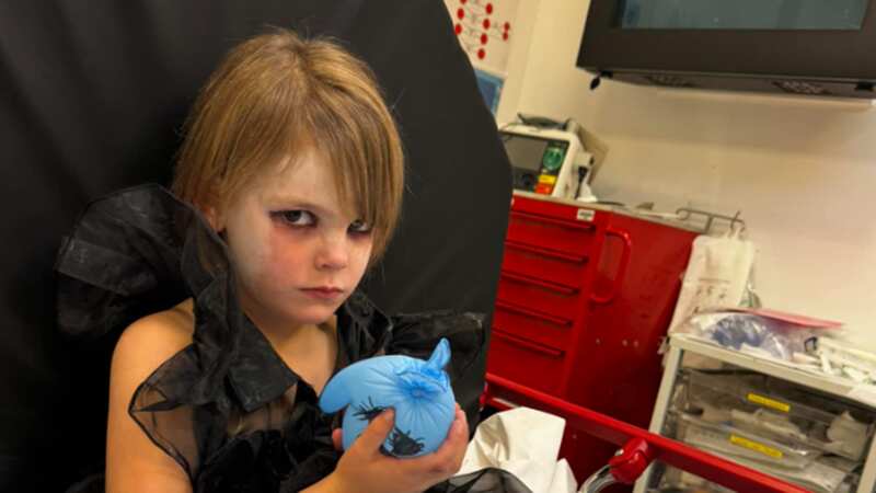 Five-year-old Evie at Victoria Infirmary in Fife, Scotland (Image: Supplied)