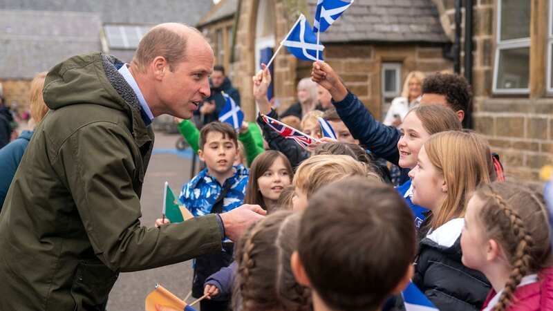 The Prince of Wales meets pupils from Burghead Primary School taking part in Outfit Moray (Image: PA)