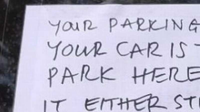 The driver was left fuming after spotting the note on their car window (Image: Reddit)