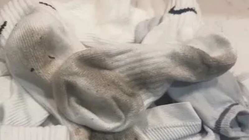 Jenna showed a collection of her dirty white socks (Image: TIKTOK)