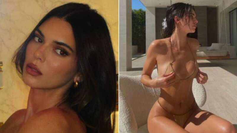 Kendall Jenner strips down to underwear and Santa hat in topless photoshoot