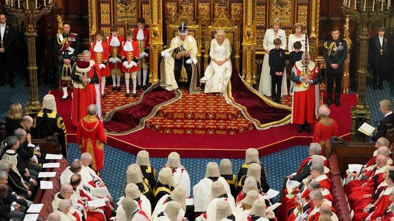 Charles sitting in the House of Lords during the State Opening of Parliament (Image: POOL/AFP via Getty Images)