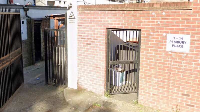 The dog was beaten in a garden at Pembury Place in Hackney