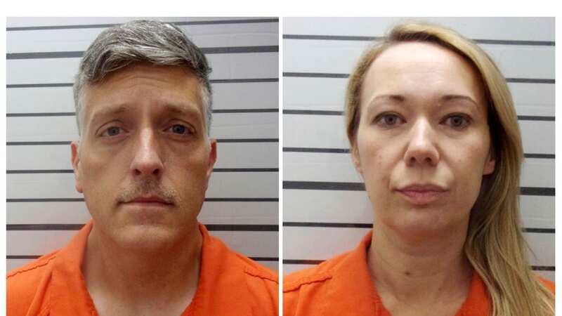 Jon and Carie Hallford, the owners of the Return to Nature funeral home, were arrested this week in Oklahoma, on charges linked to the discovery of 190 sets of decaying remains (Image: AP)