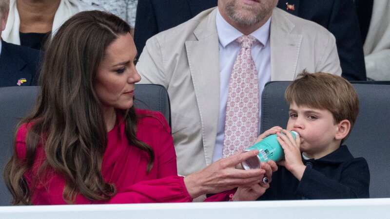 Kate was seen handing Louis a drink during the Jubilee pageant (Image: UK Press via Getty Images)