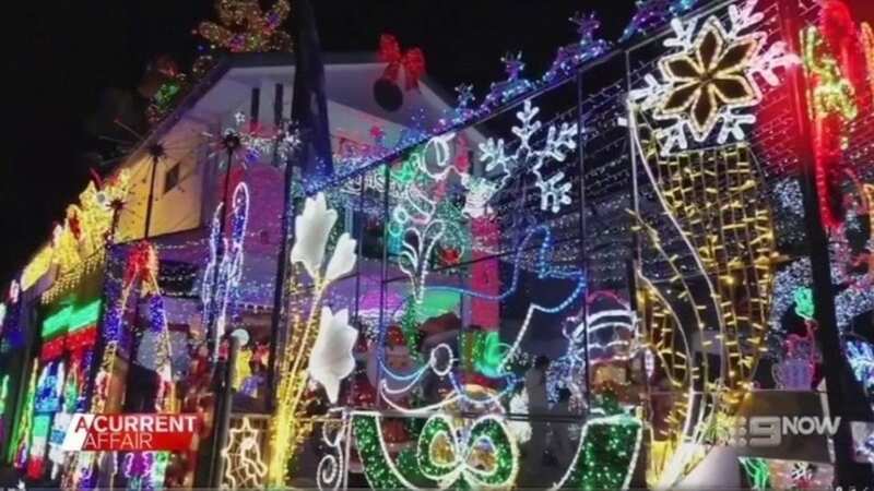 Jamie and Laeticia have put on the same Christmas display for the past three years (Image: 9News)