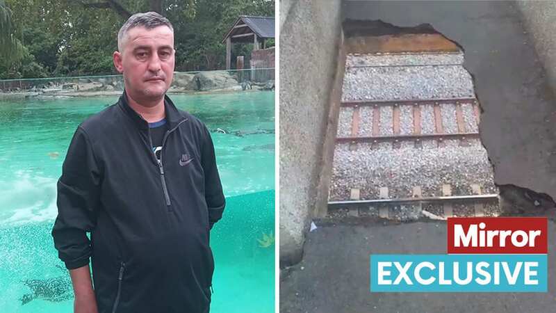 Dramatic rescue as man falls on to live railway line after bridge collapses