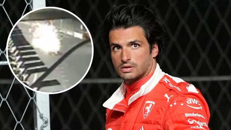 Carlos Sainz hit a manhole cover which caused extensive damage to his Ferrari while the session was called off (Image: Hasan Bratic/picture-alliance/dpa/AP Images)