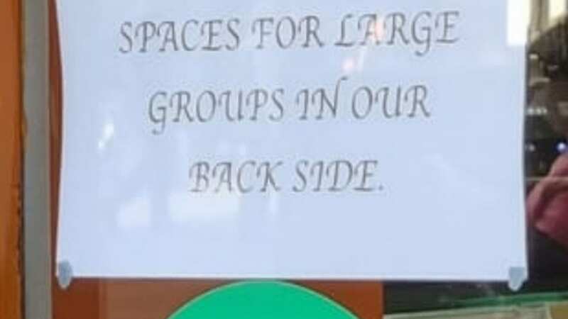An amused couple shared a snap of the sign (Image: ThatsMrShorTassToYou/Reddit)