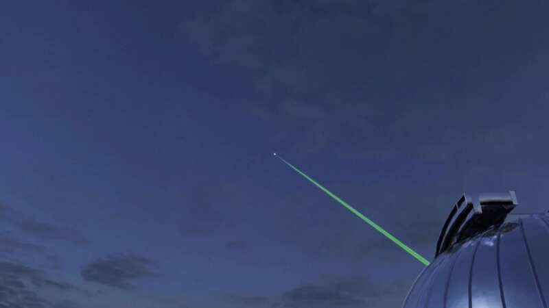 Illustration of the DSOC flight laser transceiver communicating with the ground systems (Image: JPL/NASA/SWNS)