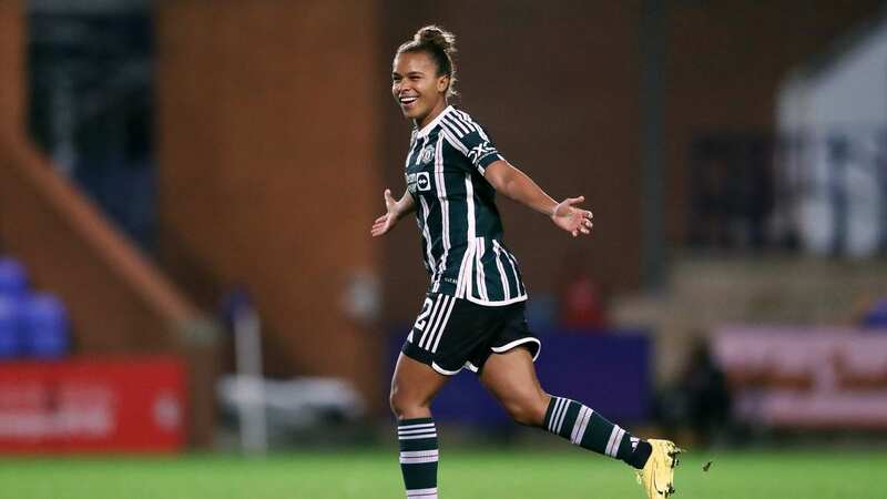 Nikita Parris celebrates scoring the winner for Manchester United against Liverpool (Image: Getty Images)