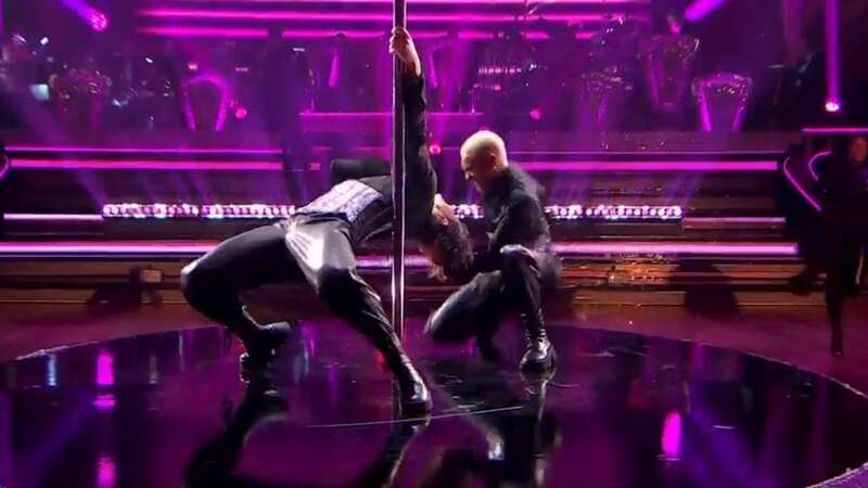 Layton and Nikita pole danced during their routine (Image: ITV, BBC)