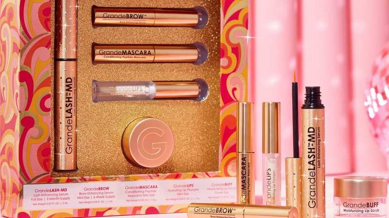 The GrandeLASH-MD Lash Enhancing Serum features in this five-piece kit (Image: Grande Cosmetics)