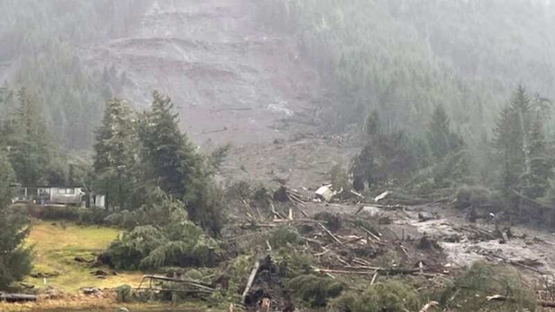The rain, coupled with fast winds of 61 to 87 mph were likely the perfect conditions for a landslide of this scale (Image: AP)