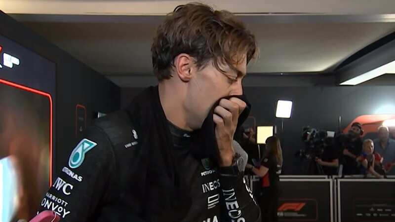 George Russell was coughing in his post-qualifying interview (Image: Sky Sports)