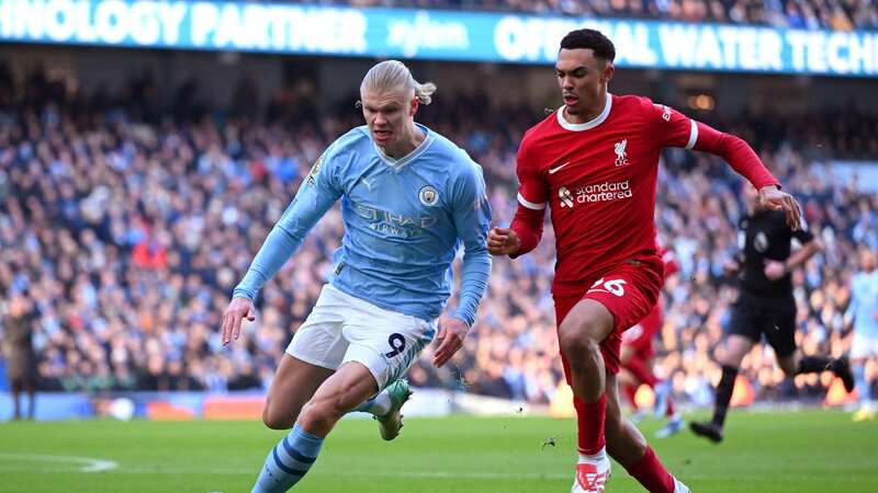 Erling Haaland of Manchester City and Trent Alexander-Arnold of Liverpool battle for possession (Image: Getty Images)