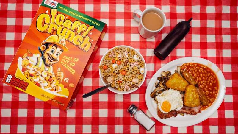 You can now get breakfast cereal that tastes like a full English fry-up (Image: Caff Crunch)