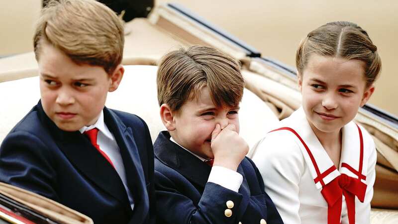 Prince George, Prince Louis and Princess Charlotte during the Trooping the Colour ceremony at Horse Guards Parade in June (Image: PA)