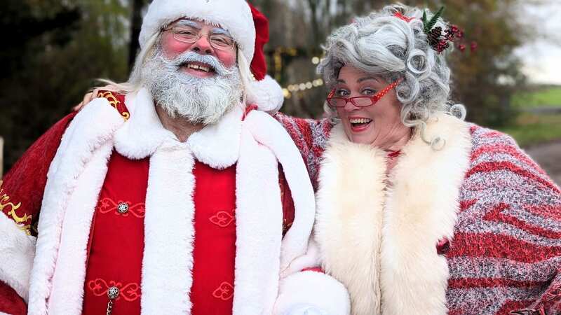 Craig Gillett, 61, as Santa, runs Santa
