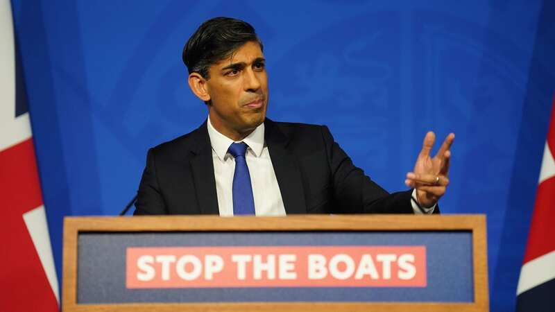 Rishi Sunak gave a last minute press conference in a desperate attempt to save his Rwanda plan (Image: PA)