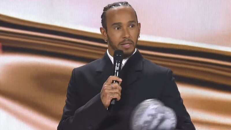 Lewis Hamilton picked up the third-place award at the FIA